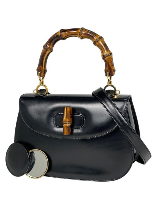 Gucci Bamboo Handbag 2-Way Vintage Leather Black main image 0